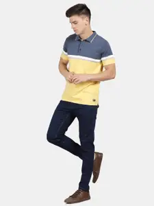 t-base Men Colourblocked Polo Collar T-shirt