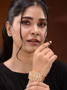 Saraf RS Jewellery Women Gold-Plated American Diamond Bangle-Style Bracelet