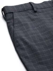 INVICTUS Men Checked Slim Fit Smart Casual Trousers