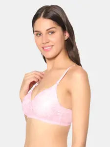 Sonari Floral Printed Lightly Padded Non-Wired All Day Comfort T-Shirt Bra sodapink