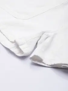 Roadster Women White High-Rise Cotton Denim Shorts