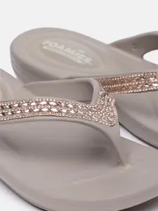 Skechers Women Glitzy Embellished Open Toe Flats