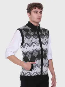 GODFREY Men Geometric Wool Sweater Vest
