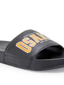 Red Tape Men Printed Rubber Sliders