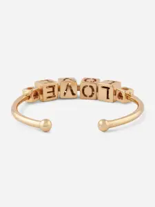 MINUTIAE Women Gold-Toned Brass Mother of Pearl Gold-Plated Cuff Bracelet