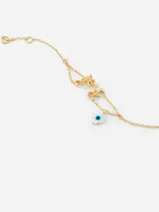 MINUTIAE Women Gold-Plated Brass Mother of Pearl Link Bracelet