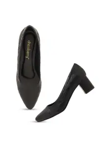 DressBerry Textured PU Block Pumps