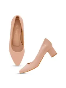 DressBerry Textured PU Block Pumps