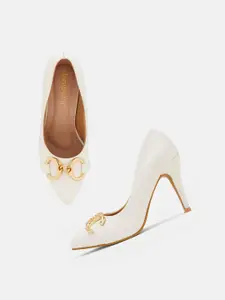 DressBerry Embellished PU Pumps