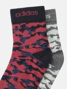 ADIDAS Men Pack Of 2 Patterned Ankle-Length Socks