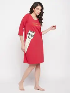 Clovia Print Me Pretty Short Night Dress