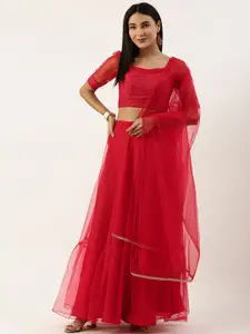 Ethnovog Embroidered Sequinned Ready to Wear Lehenga & Blouse With Dupatta