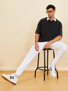 Styli Men Pique Slim Fit Joggers with Zip Pocket Detail