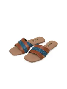 ZOUK Women Colourblocked Open Toe Flats