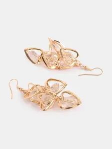 BuckleUp Gold-Plated Contemporary Drop Earrings
