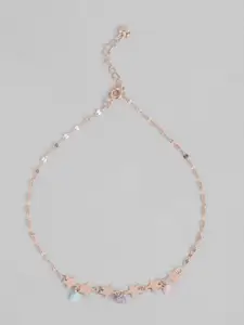 Zavya Rose Gold-Plated 925 Sterling Silver Star-Charm Anklet