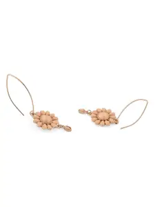 Zaveri Pearls Gold-Plated Floral Drop Earrings