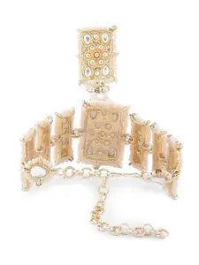 Zaveri Pearls Women Kundan Gold-Plated Ring Bracelet