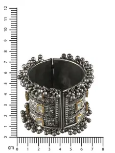 Jazz and Sizzle Women German Silver Oxidised Silver-Plated Bangle-Style Bracelet