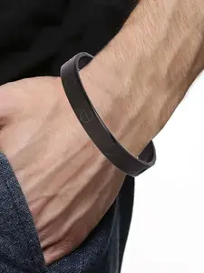 ZIVOM Men Black Rhodium-Plated Bracelet