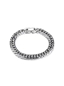 ZIVOM Men Silver-Toned Silver-Plated Link Bracelet