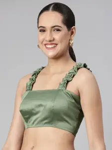 flaher Women Solid Satin Padded Saree Blouse