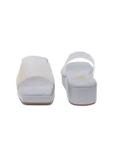 SHUZ TOUCH Printed Wedge Mules Heels