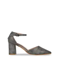 SHUZ TOUCH Printed Party Block Peep Toes