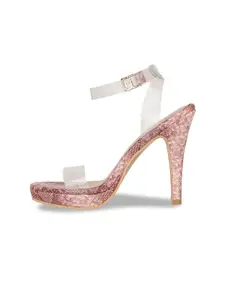 SHUZ TOUCH Pink Printed Wedge Heels