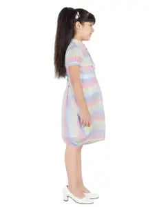 Peppermint Striped Mock Neck A-Line Dress