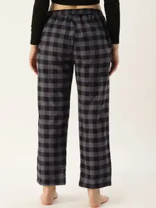Kryptic Women Pure Cotton Checked Relaxed Fit Lounge Pant