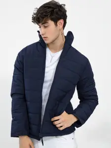 Snitch Men Blue Floral Lightweight Sporty Jacket