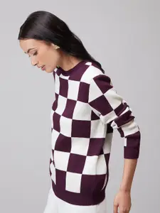 20Dresses Women Checked Cotton Pullover Sweater