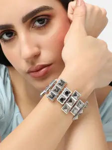SOHI Women  Silver-Plated Wraparound Bracelet