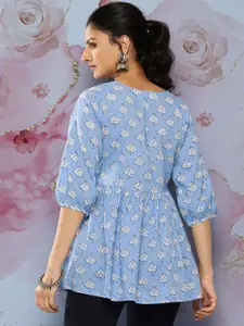 Libas Floral Printed Pure Cotton Empire Kurti