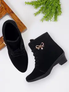 Krafter Women Embellished Lace-Up Regular Boots