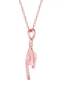 GIVA 925 Sterling Silver Rose Gold-Plated CZ Stones-Studded Pendant
