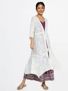 Global Desi Women Longline Cotton Shrug