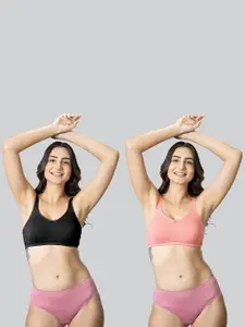 LYRA Pack Of 2 Cotton Spandax Full Coverage Secret Support Bra
