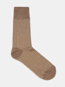 Blackberrys Men Patterned Pure Cotton Calf-Length Socks