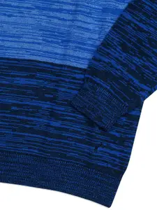 H By Hamleys Boys Navy Blue & Blue Colourblocked Cotton Pullover