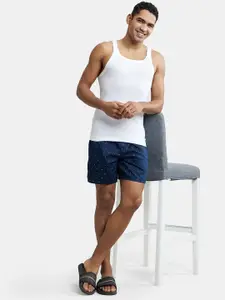 Jockey Combed Cotton Satin Weave Boxer Shorts with Side Pocket-NY07