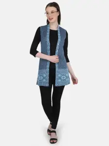 Monte Carlo Women Self Design Longline Woolen Cardigan Sweater
