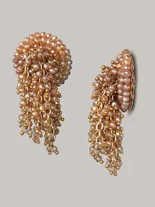 D'oro Gold-Plated Contemporary Drop Earrings