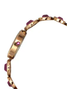 Timex Women Brass Embellished Dial & Pink Bracelet Style Straps Analogue Watch TWEL16402