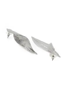 Bellofox Silver-Plated Leaf Shaped Studs Earrings