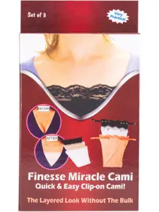 Finesse Miracle Cami Women Pack of 3 Clip-on Mock Camisoles