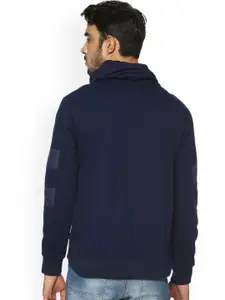 Campus Sutra Men Blue Solid Sweatshirt