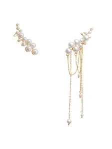 Yellow Chimes Contemporary Ear Cuff Earrings