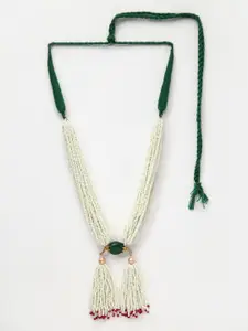 DUGRISTYLE Gold-Plated Pearl Studded Layered Necklace